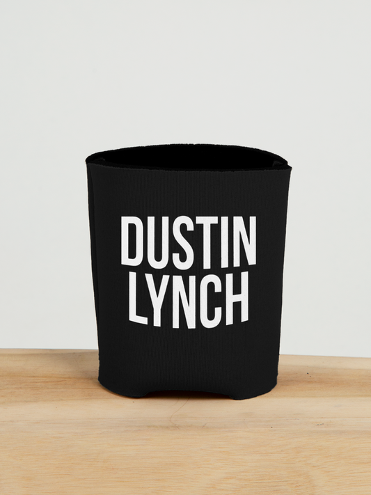 Black party mode drink koozie back Dustin Lynch