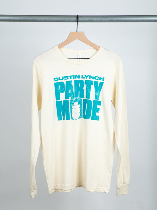 Party mode natural long sleeve tee Dustin Lynch