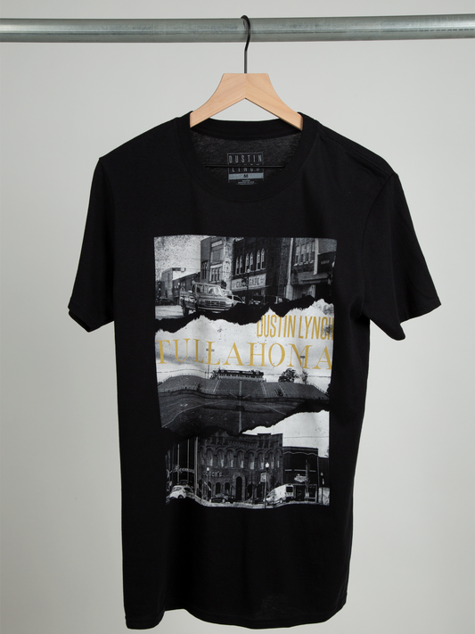 Tullahoma black photo tee front Dustin Lynch